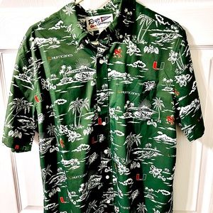 Miami hurricanes, floral shirt dry fit